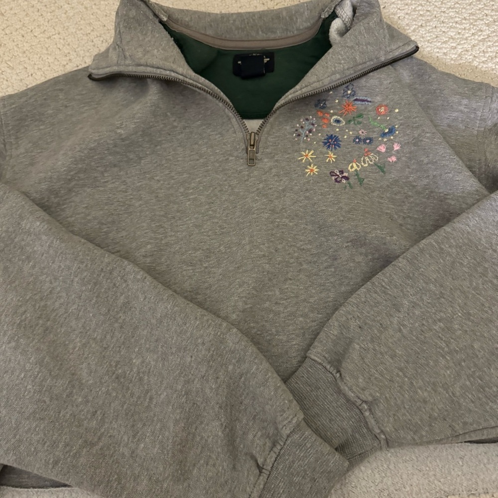 Cropped Dockers Hoodie with *PERSONALIZED FLOWER STITCHING DESGIN*